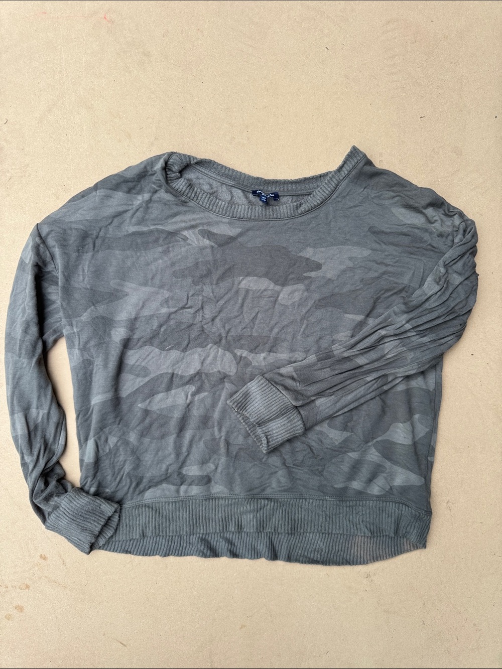 Splendid Green/Gray Knit Crewneck Top